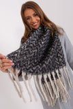 Geometric Pattern Long Scarf with Stylish Tassels