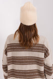 Braided Pattern Winter Warm Hat with Unique Front Application
