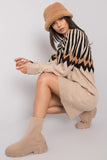Geometric Pattern Long Sleeve Turtleneck Knitted Dress
