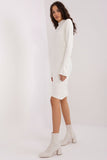 Casual Long Sleeve Ribbed Midi Dress with Stand-Up Collar