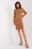 Chic Long Sleeve Midi Dress with Ribbed Texture