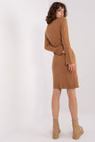 Chic Long Sleeve Midi Dress with Ribbed Texture