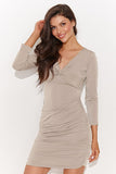 Elegant Long Sleeve Heart Neckline Short Dress