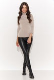 Elegant Women's Turtleneck Blouse with Gold Accent
