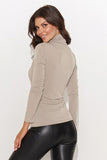 Elegant Women's Turtleneck Blouse with Gold Accent