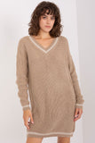 Casual Oversized Sweater Dress with Heart Neckline