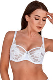 Elegant White Lace Bra with Supportive Design