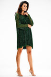Elegant Mesh Dress with Satin Lining and Flowing Sleeves