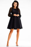 Elegant Mesh Sleeve Classic-Modern Dress