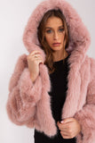 Elegant Women's Transitional Jacket with Hood and Fur Design