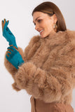 Elegant Smooth Women's Gloves with Embroidered Flower Tips
