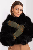 Elegant Smooth Women's Gloves with Braided Straps & Floral Touch