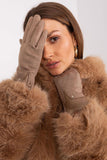 Elegant Touchscreen Gloves with Embroidered Flower Design
