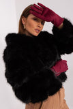 Elegant Touchscreen Gloves with Embroidered Flower Design