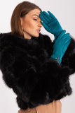Elegant Touchscreen Gloves with Embroidered Flower Design