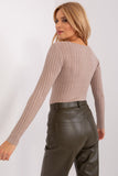 Chic Ribbed V-Neck Women's Sweater for Everyday Style
