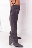 Stylish Eco-Suede Boots with Unique Heel and Zipper Closure