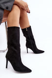 Elegant Eco-Suede Stiletto Boots with Warm Insulation