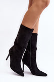 Elegant Eco-Suede Stiletto Boots with Warm Insulation