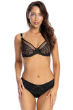 Embroidered Soft Bralette with Unique Deep Neckline Design