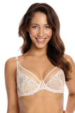 Elegant Embroidered Soft Bra with Deep Neckline Design