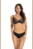 Subtle Temptation Black Bra Briefs - Sensual Charm & Comfort