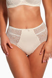 Feminine High-Waisted Lace-Trimmed Bra-Type Panties