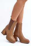 Stylish Eco Leather Ankle Boots with Platform & Zipper