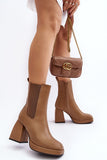 Stylish Eco Leather Ankle Boots with Platform & Zipper