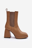 Stylish Eco Leather Ankle Boots with Platform & Zipper