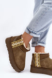Stylish Women's Aztec Patterned Snow Boots with Fur Lining