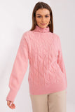 Elegant Turtleneck Sweater with Variegated Weave Texture