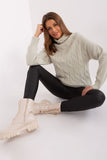 Variegated Weave Turtleneck Sweater for Everyday Wear