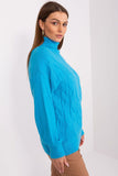 Elegant Turtleneck Sweater with Variegated Weave Texture
