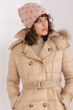 Warm Women's Cashmere Beanie Hat with Rhinestone Accent