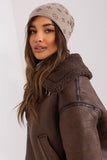 Warm Women's Cashmere Beanie with Rhinestone Detail