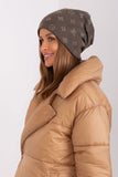 Warm Women's Beanie Hat with Cashmere & Rhinestone Detail