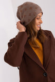 Cashmere Women's Beanie Hat with Rhinestone Accents