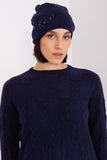 Warm Knit Women's Winter Hat with Decorative Applique