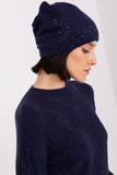 Warm Knit Women's Winter Hat with Decorative Applique