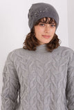Warm Women's Winter Knit Hat with Decorative Applique