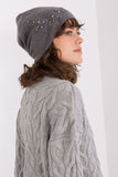 Warm Women's Winter Knit Hat with Decorative Applique