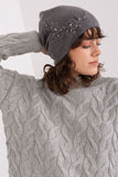 Warm Women's Winter Knit Hat with Decorative Applique