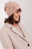 Warm Women's Winter Knit Hat with Decorative Applique