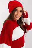 Warm Women's Winter Knit Hat with Decorative Applique