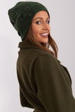 Warm Winter Women's Knit Cap with Decorative Applique
