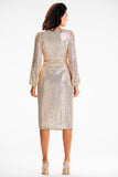 Sequin Envelope Dress with Ties and Additional Belt