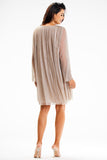 Elegant Shimmering Mesh Dress with Satin Lining