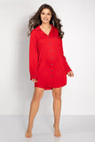 Elegant V-Neck Nightgown with Charming Trims and Pocket