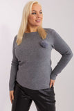 Elegant Women's Casual Sweater with Pom-Pom Detail